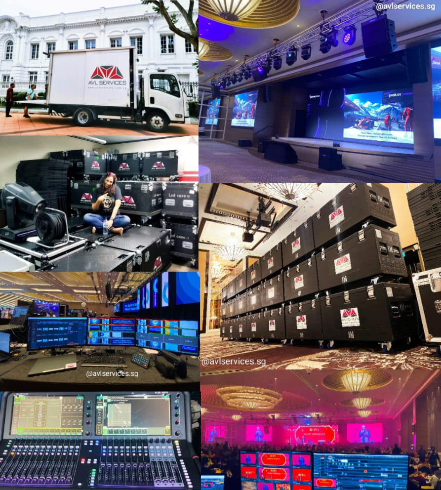 Professional audio mixing console operated by AVL Services sound engineer at a live event